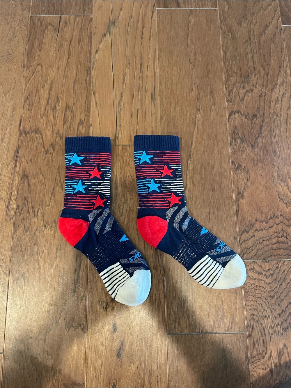 Brooks Ghost Lite Red, White, and Blue Socks